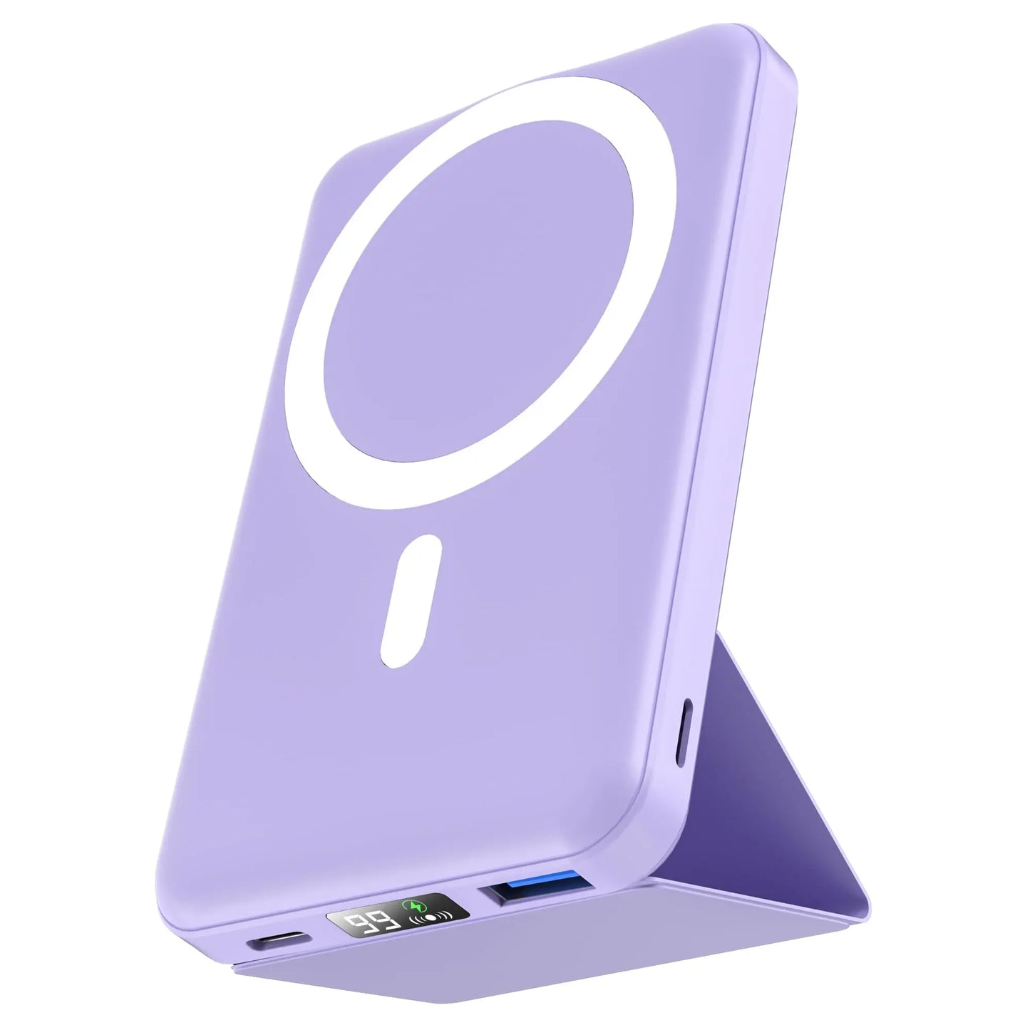 10,000Mah Magnetic Wireless Power Bank with LED Display | 22.5W Fast Charging Magsafe Battery Pack with Stand | Compatible with Iphone 17/16/15/14/13/12 Series | Portable Charger Foldable Lithium Ion Travel Essential Usb Type