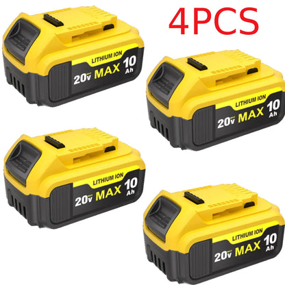 10Ah Lithium Battery Pack Compatible with Devvalt 20V Tools, Replacement for DCB200/ DCB204/ DCB180/ DCB182 and More（（Choose: 4Batterise, 2 Batteries, or Combo））