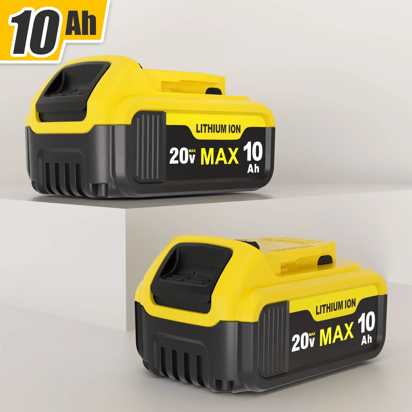 10Ah Lithium Battery Pack Compatible with Devvalt 20V Tools, Replacement for DCB200/ DCB204/ DCB180/ DCB182 and More（（Choose: 4Batterise, 2 Batteries, or Combo））
