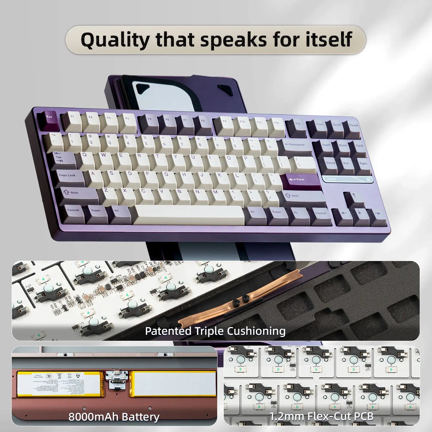 Ticktype Evoworks Evo80 Premium Aluminum TKL Hotswap Wireless Keyboard for Office Use