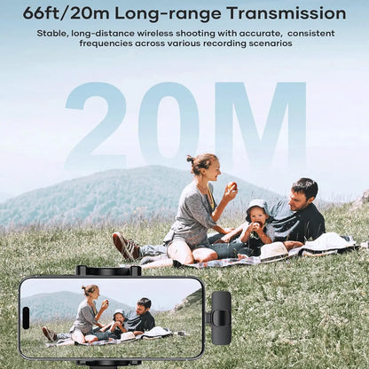 Hitozon Wireless Lavalier Microphone for iPhone 15/16/17, iPad, and Android - Portable USB-C Microphone with Noise Reduction for Video Recording, Vlogging, TikTok, and YouTube