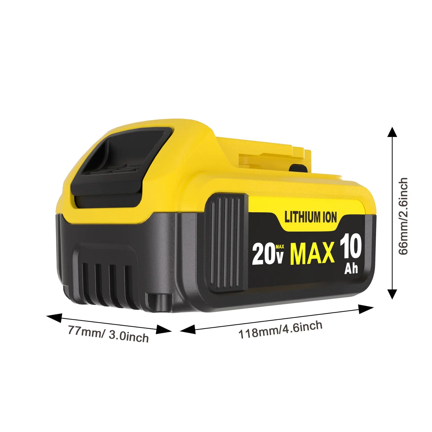 10Ah Lithium Battery Pack Compatible with Devvalt 20V Tools, Replacement for DCB200/ DCB204/ DCB180/ DCB182 and More（（Choose: 4Batterise, 2 Batteries, or Combo））