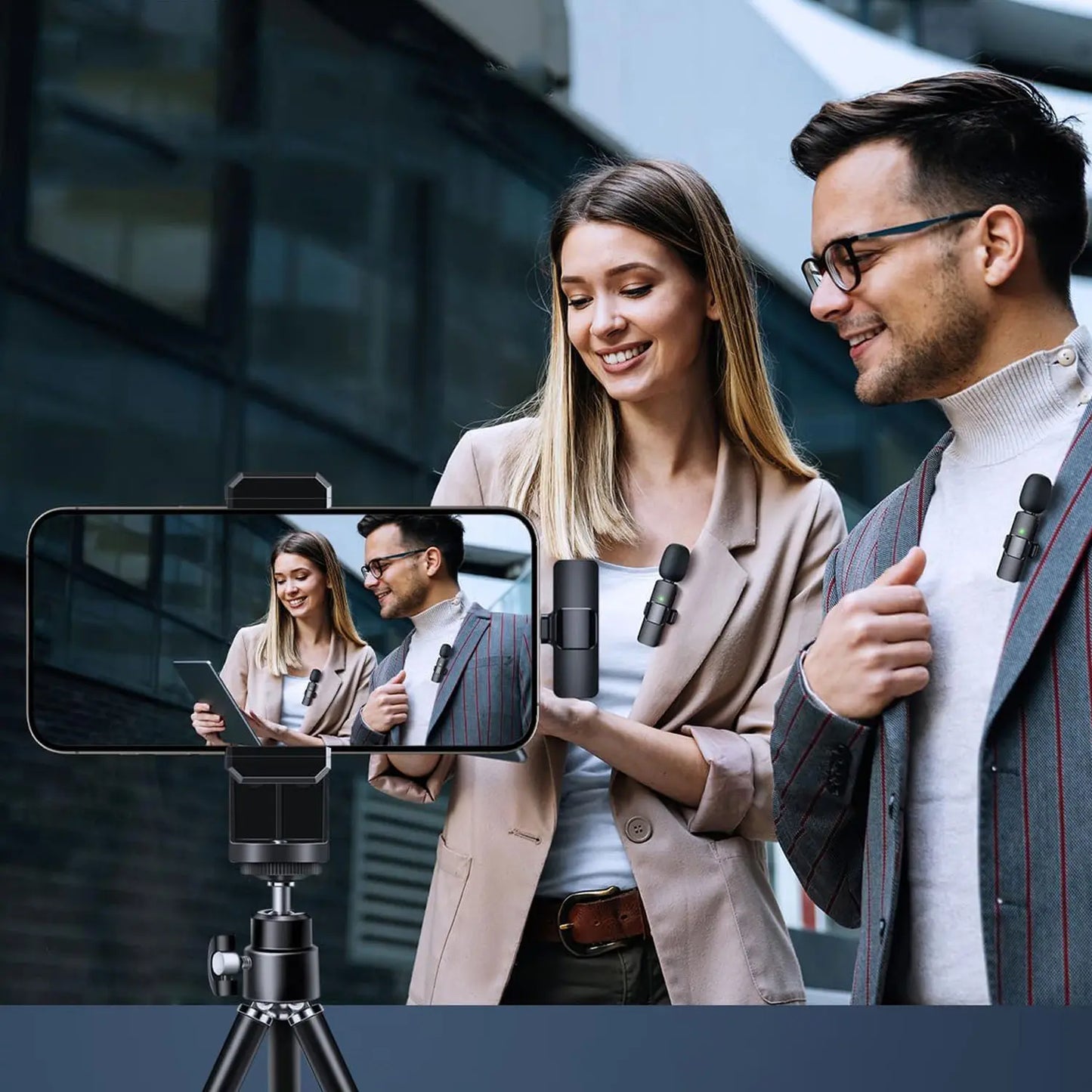Hitozon Wireless Lavalier Microphone for iPhone 15/16/17, iPad, and Android - Portable USB-C Microphone with Noise Reduction for Video Recording, Vlogging, TikTok, and YouTube
