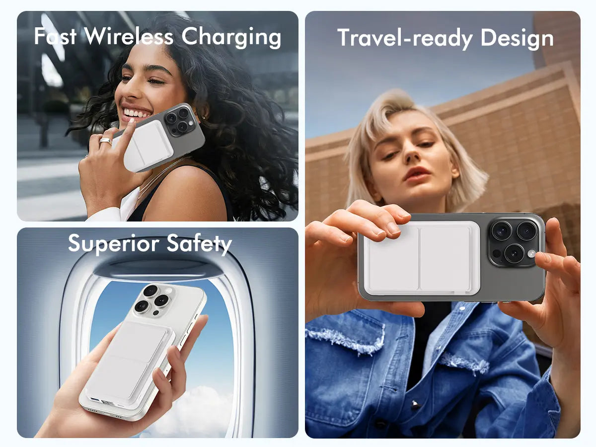 10,000Mah Magnetic Wireless Power Bank with LED Display | 22.5W Fast Charging Magsafe Battery Pack with Stand | Compatible with Iphone 17/16/15/14/13/12 Series | Portable Charger Foldable Lithium Ion Travel Essential Usb Type
