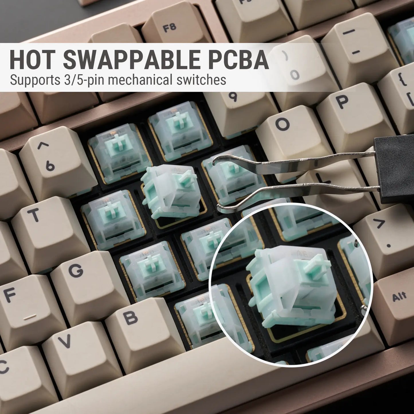 Ticktype Evoworks Evo80 Premium Aluminum TKL Hotswap Wireless Keyboard for Office Use