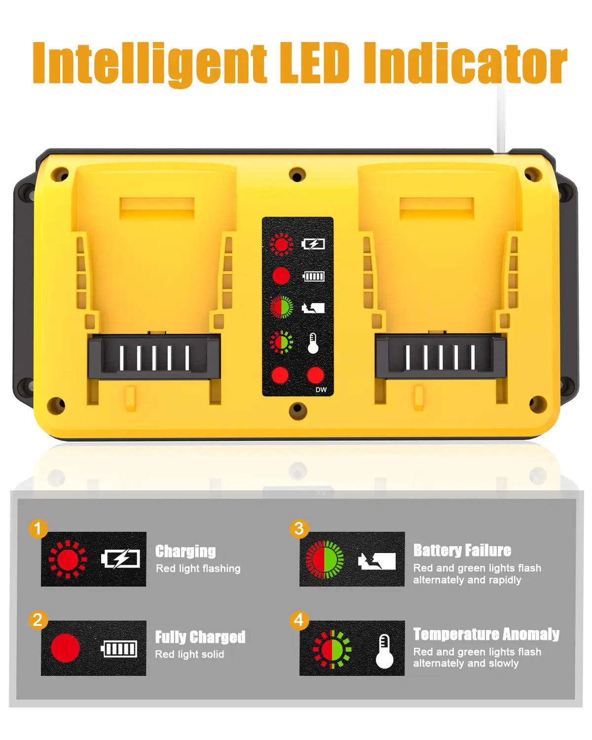 10Ah Lithium Battery Pack Compatible with Devvalt 20V Tools, Replacement for DCB200/ DCB204/ DCB180/ DCB182 and More（（Choose: 4Batterise, 2 Batteries, or Combo））