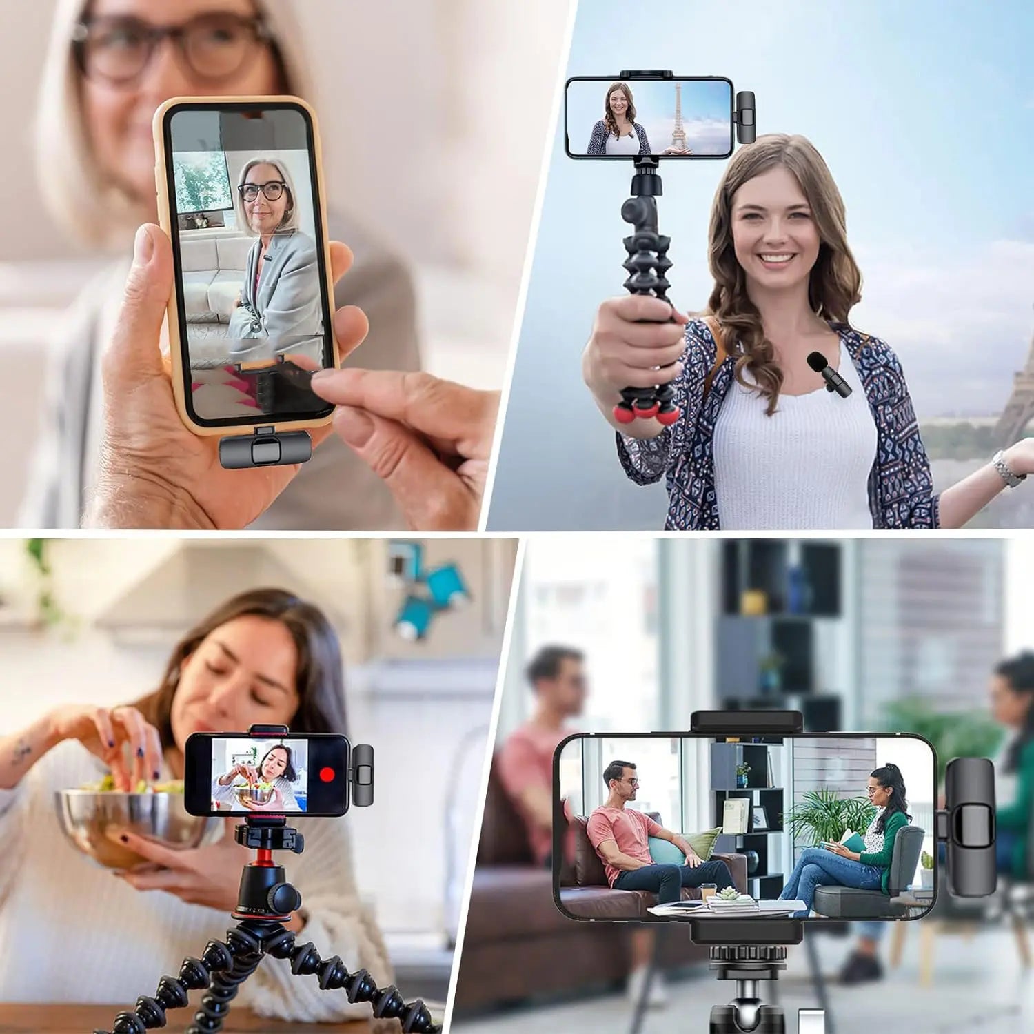 Hitozon Wireless Lavalier Microphone for iPhone 15/16/17, iPad, and Android - Portable USB-C Microphone with Noise Reduction for Video Recording, Vlogging, TikTok, and YouTube